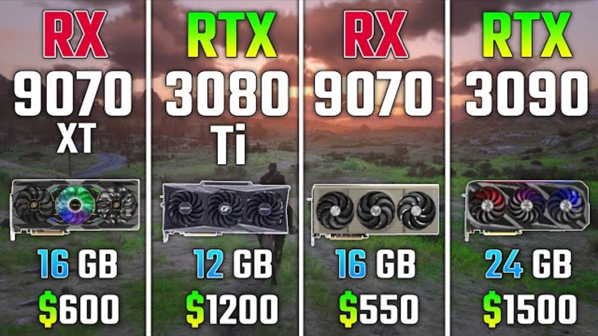 RX 9070 XT vs RTX 3080 Ti vs AMD RX 9070 vs RTX 3090 | Test in 7 Games