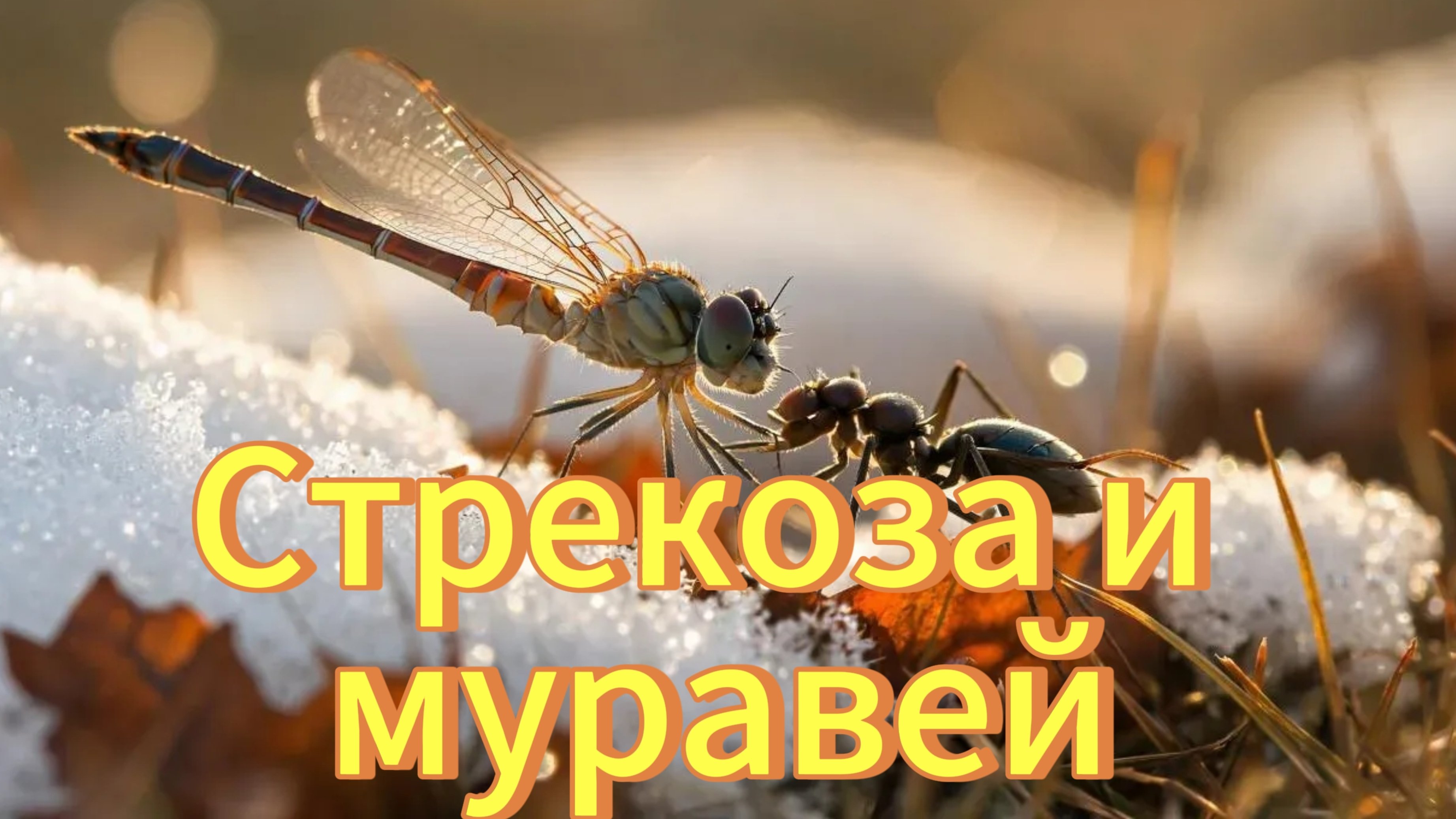 Стрекоза и муравей исполнение в стиле ПОП. Картинки сделаны в приложении MAX(Giga Chat) музыка Suno.