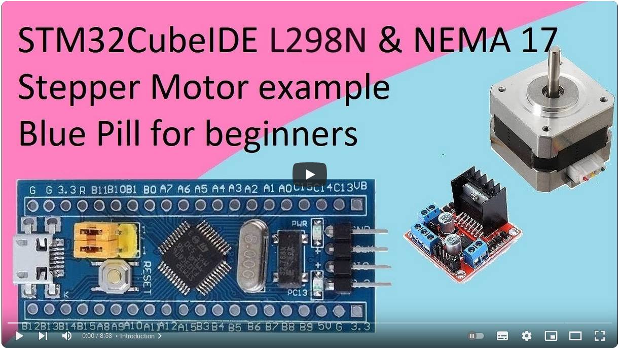 107. STM32CubeIDE L298N & NEMA 17 Stepper Motor with STM32F103C8T6