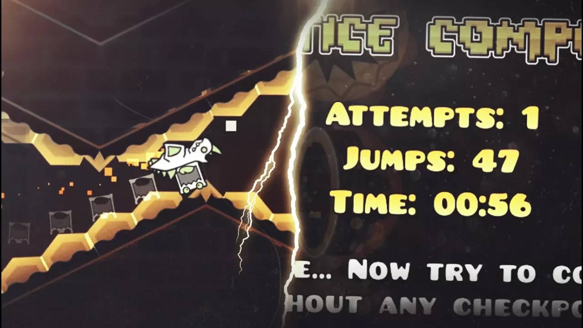 В ПРАКТИКЕ С ПЕРВОЙ ПОПЫТКИ в Geometry Dash...