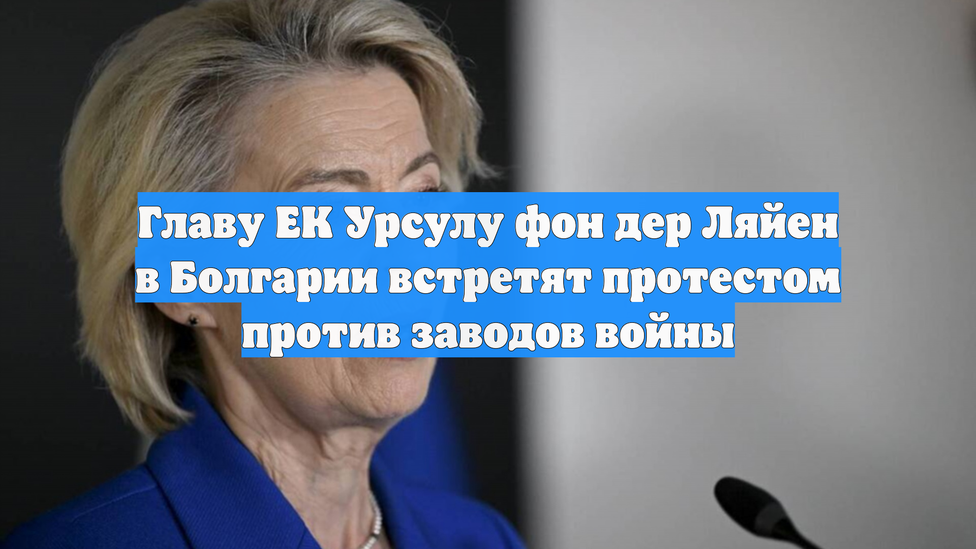 Главу ЕК Урсулу фон дер Ляйен в Болгарии встретят протестом против заводов войны