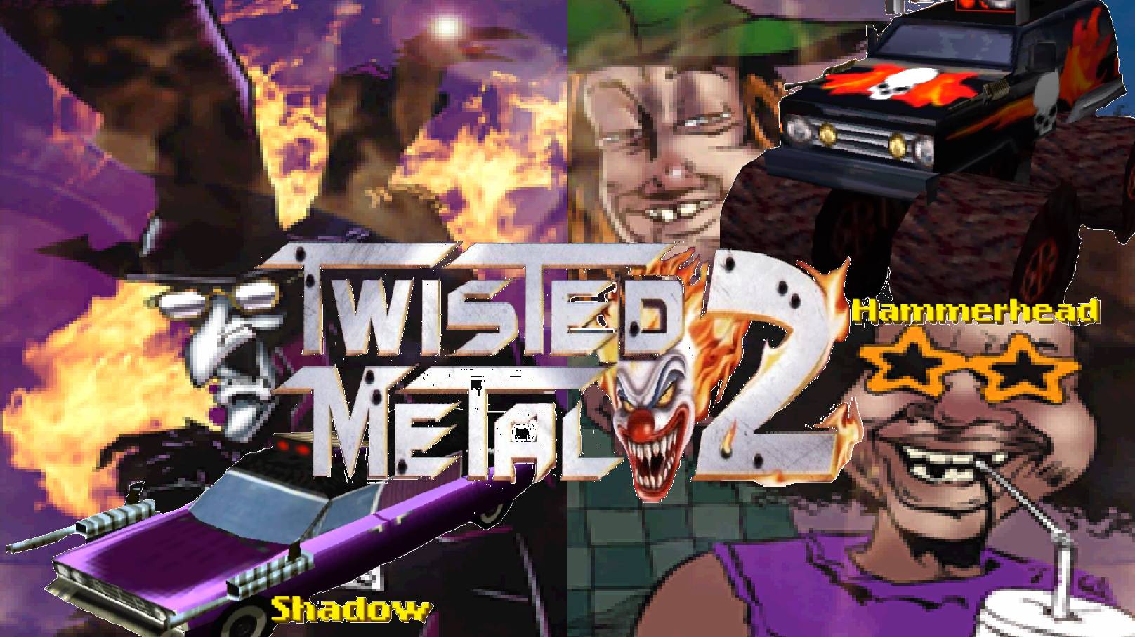 Twisted Metal 2 (PS1) Two Players Co-op Tournament: Shadow & Hammerhead