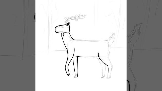 Рисую оленя #art #спидпэинт #speedpaint #animal #арт #рисунок