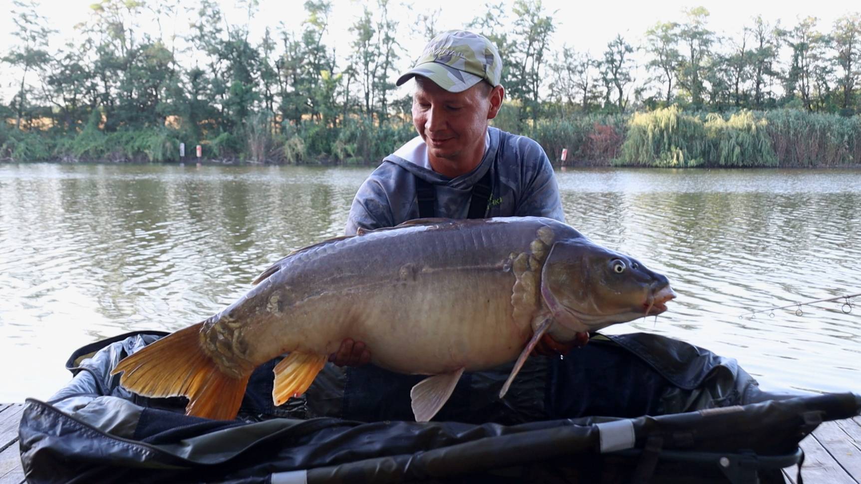 Пойман огромный карп, побил рекорд