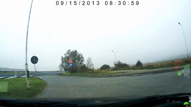 Выезд с польской автостоянки.