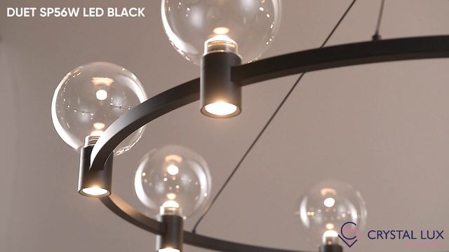 ЛЮСТРА | DUET SP56W LED BLACK | CRYSTAL LUX | НОВИНКА 2025-2026