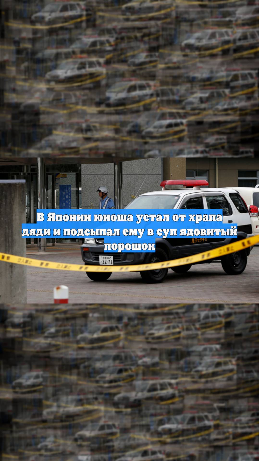 В Японии юноша устал от храпа дяди и подсыпал ему в суп ядовитый порошок