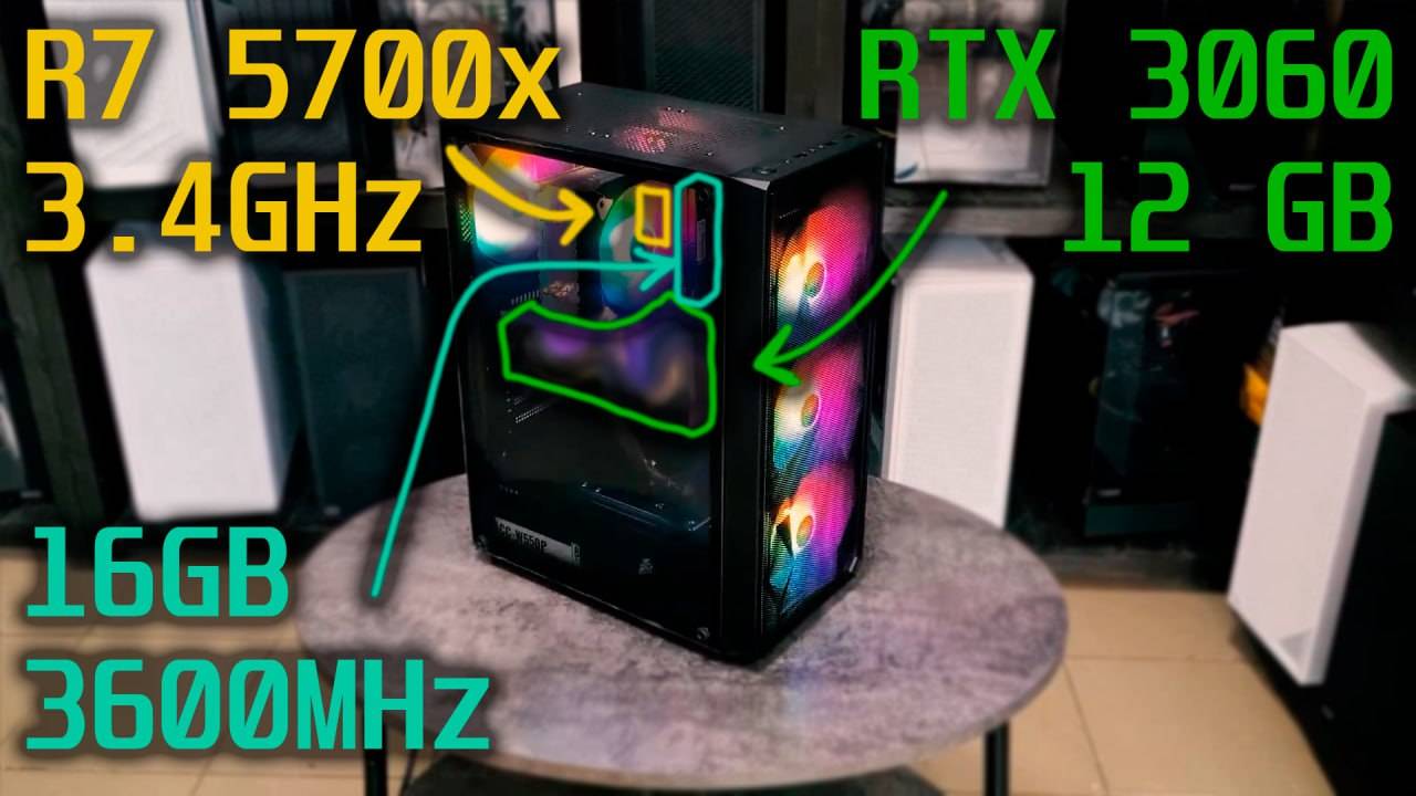 Обзор и тесты  Ryzen 7 5700x  RTX 3060 12GB  Aleksey PC fan