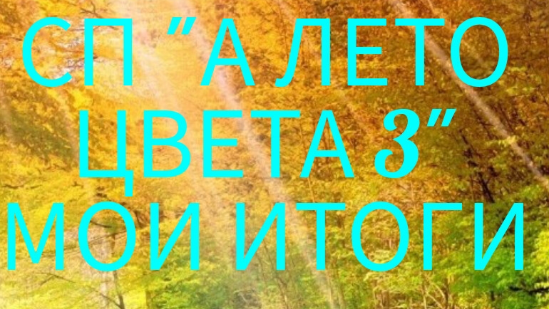 МОИ ИТОГИ В СП А ЛЕТО ЦВЕТА 3 С ЛЮДМИЛОЙ КРАСНОПЕРОВОЙ. УЧАСТНИК 66.