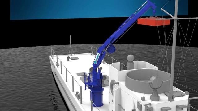🏗️ Судовой электрогидравлический кран 2т/8м  | Marine Deck Crane 2t/8m