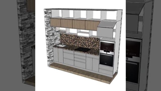 Проектирование прямой кухни в программе SketchUp