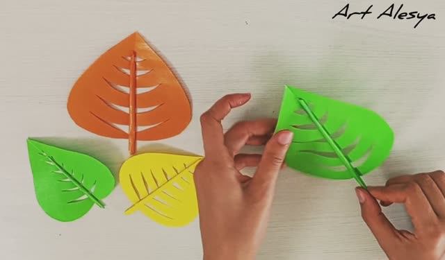 Как легко и быстро сделать осенние листья для украшения поделки или комнаты!🍂🍃🌿