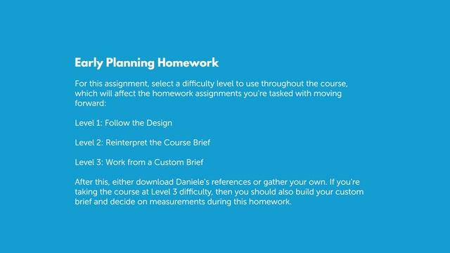 07 Early Planning Homework