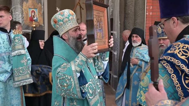 Праздник Успения в строящемся Свято-Успенском кафедральном соборе Майкопа