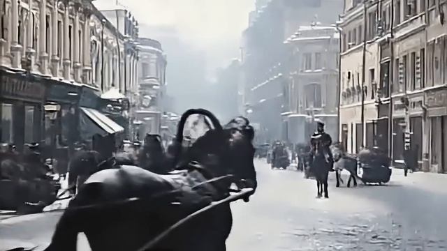 Москва 1908 в цвете с добавлением звука и музыки