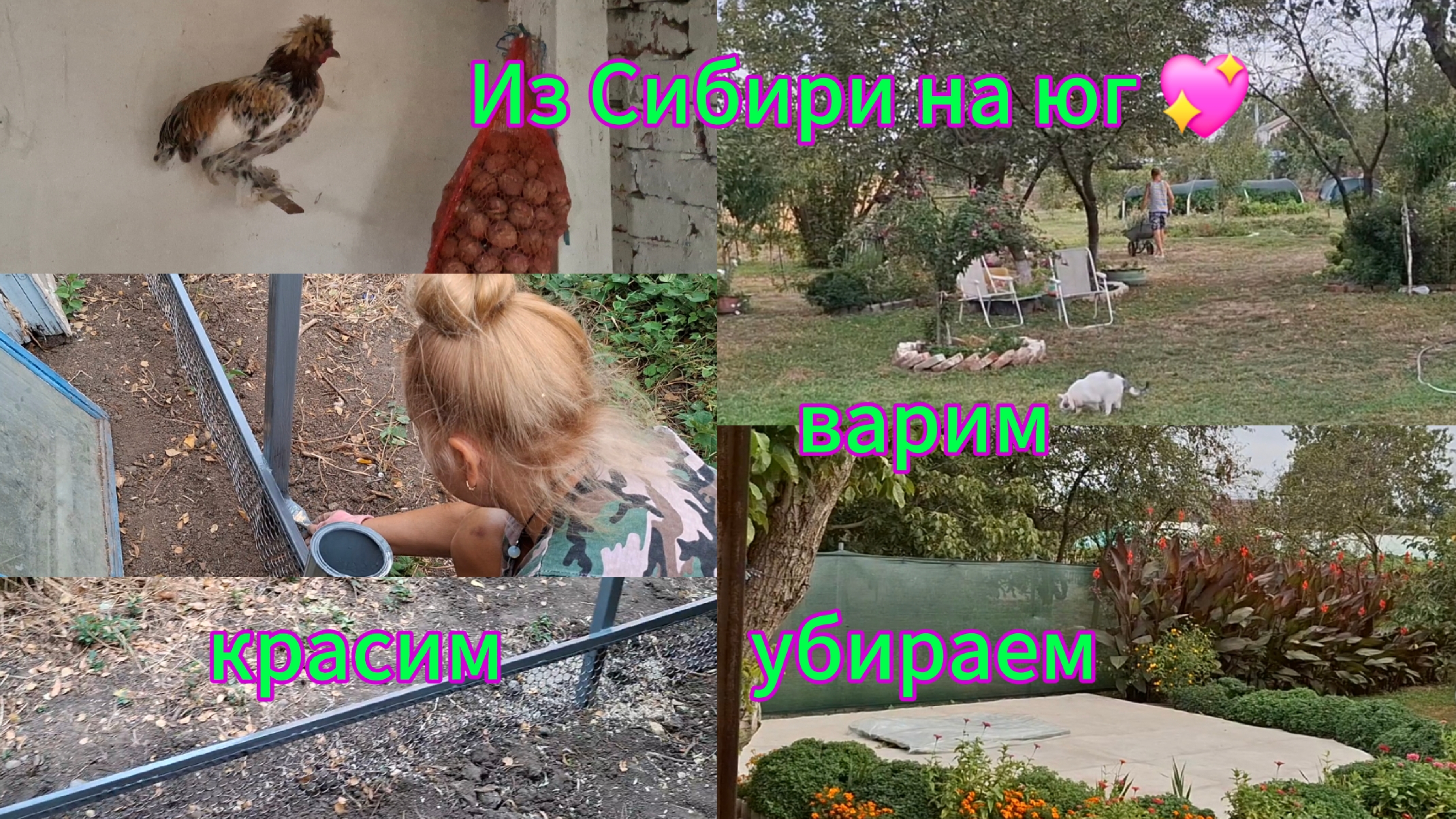 Переезд из Сибири на юг 💖/Купили дом на юге ☀️/Продолжаем делать забор,убирается на участке//