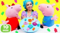 Свинка Пеппа и Леля готовят секретный мармелад! Кто съест самый вкусный рулет из Play Doh?