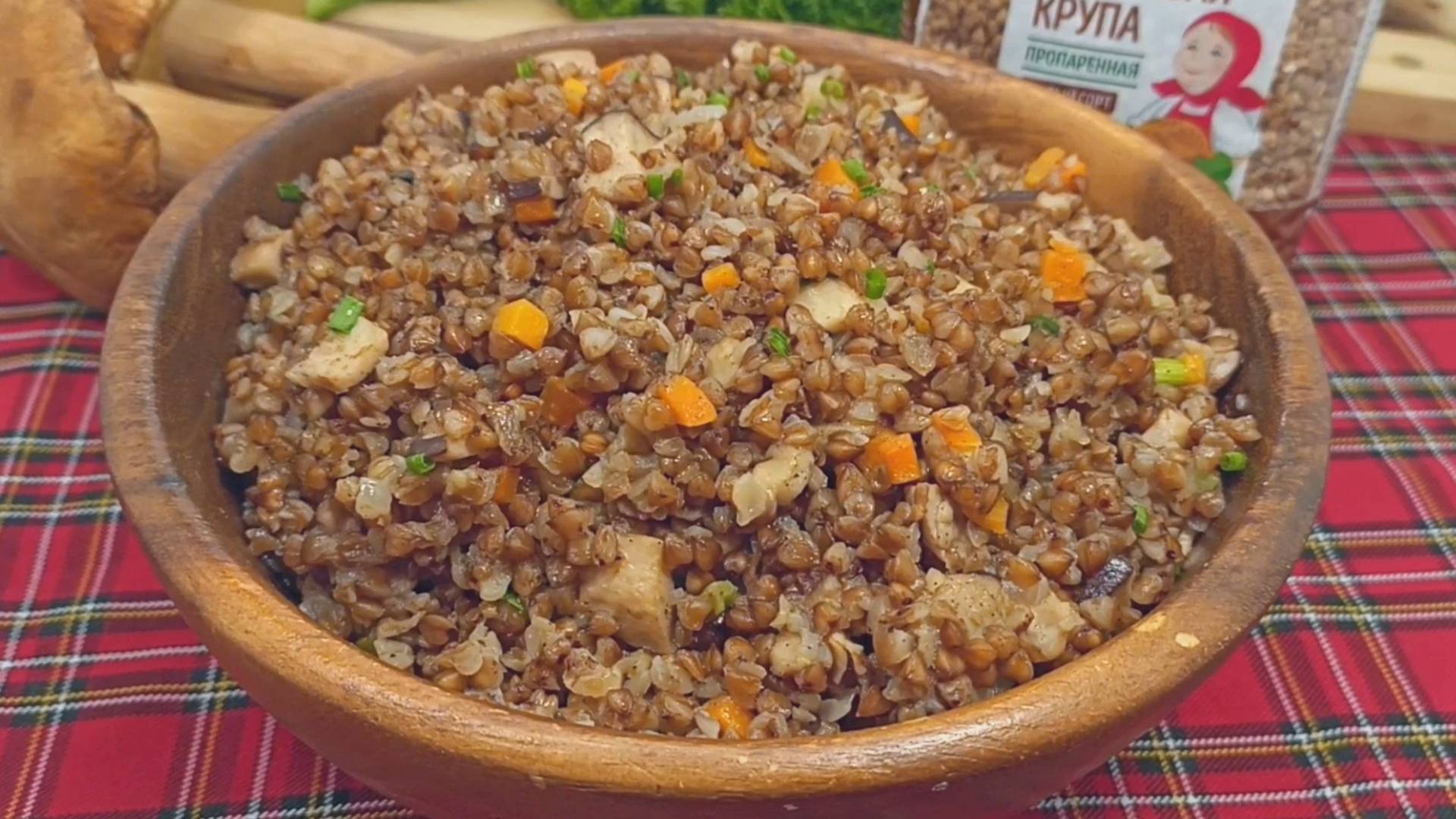 Гречка с белыми грибами
