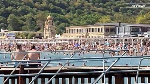 ГЕЛЕНДЖИК Архипо-Осиповка Центральный пляж сегодня 9 сентября 2025.Море и погода в Геленджике сейчас