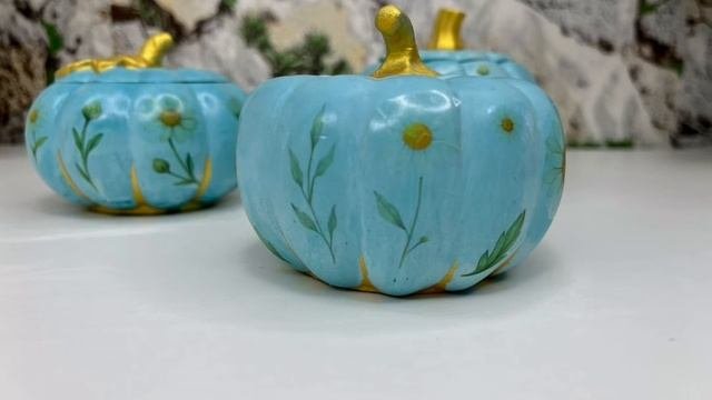 Шкатулки - тыквы  из гипса.