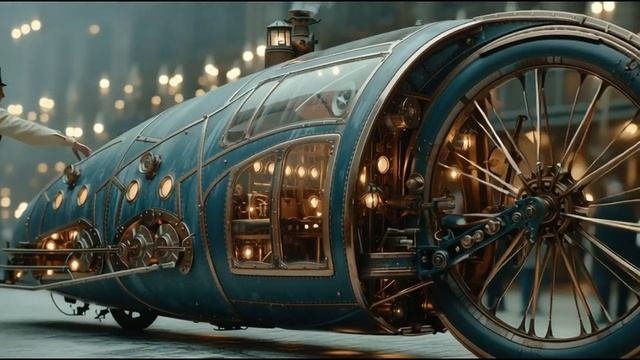 Стимпанк, викторианская эпоха XIX века, ретрофутуризм, научно-фантастические автомобили с искусствен