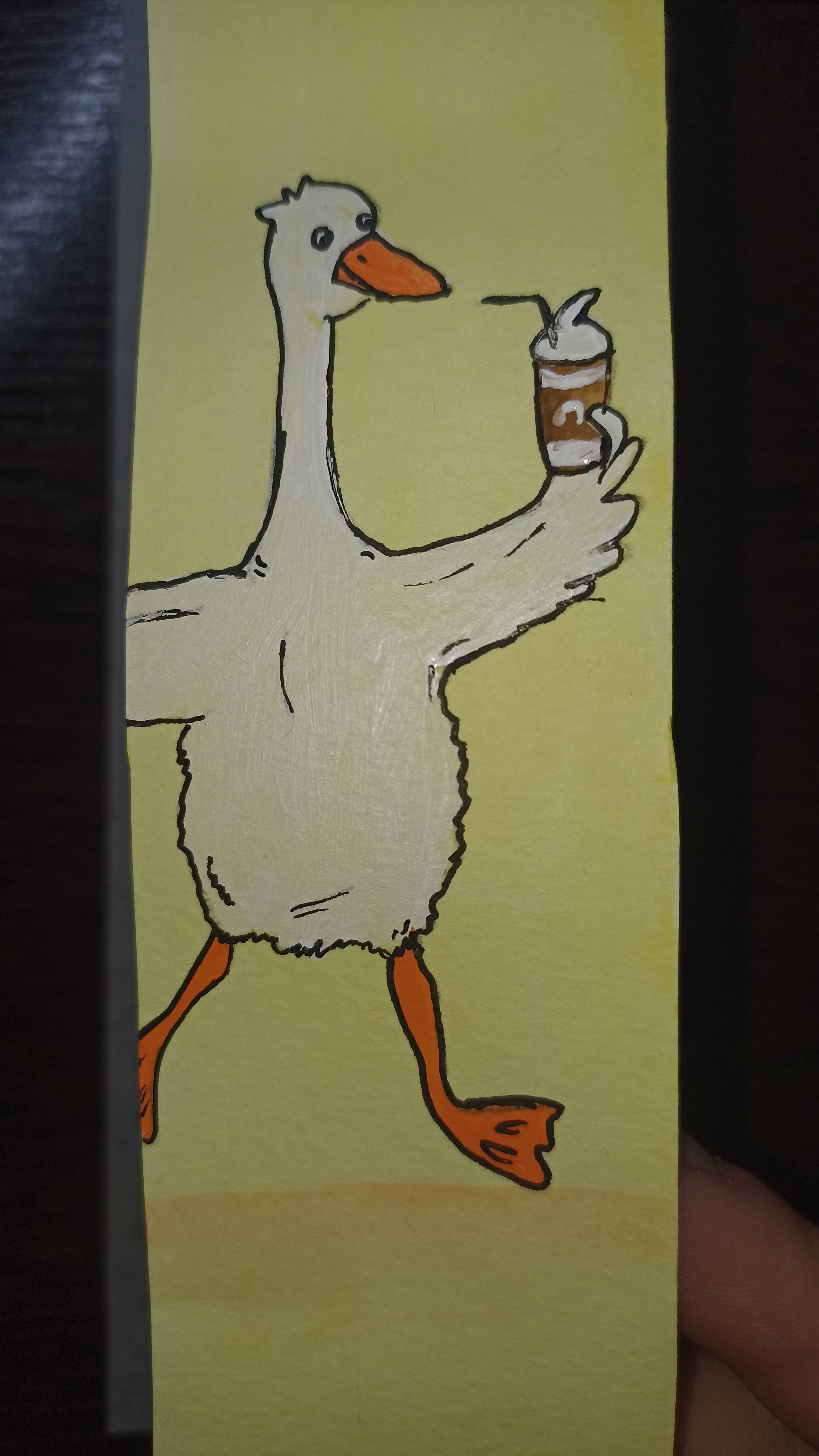 Рисунок гуашью / Гусь