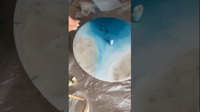 Сделала часы с эпоксидкой смолы