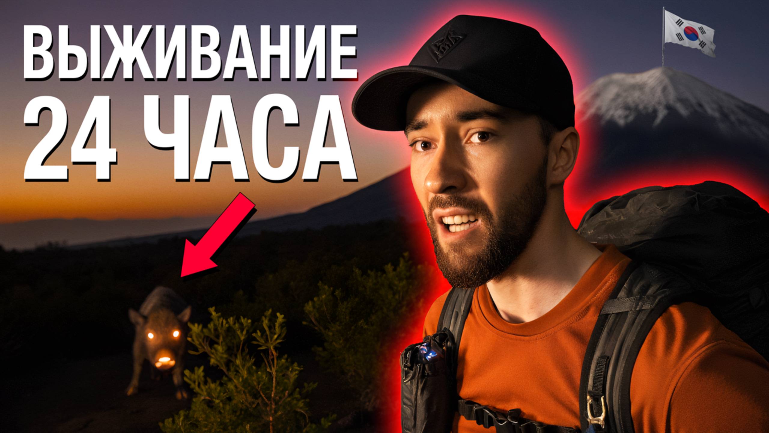 ОДИН на ВУЛКАНЕ – 24 ЧАСА ВЫЖИВАНИЕ в лесу Южной Кореи! НАПАЛ КАБАН во время путешествия по ЧЕДЖУ