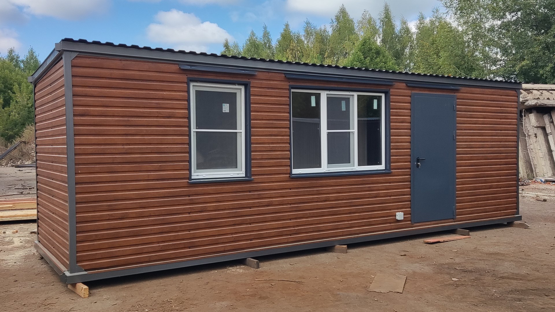 Дачный домик Люкс вагончик бытовка блок контейнер металлический с санузлом 8 метровая
