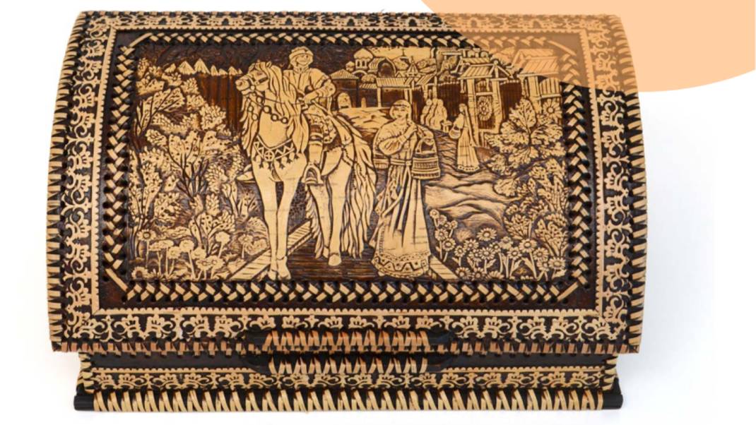 Хлебница из бересты большая "Русь". Арт.0097