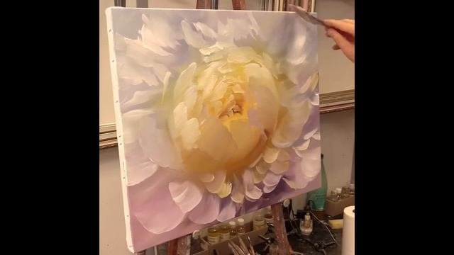 Пион. Быстрый этюд. Как рисовать цветы маслом. Peony. How To Draw Flowers
