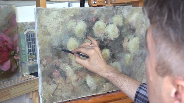 Этюд с хризантемами. Etude With Chrysanthemums. Живопись маслом. #Цветочныекисти #Flowerbrushes