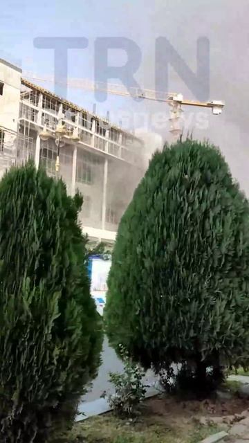 Пожар на стройке Национального театра Таджикистана