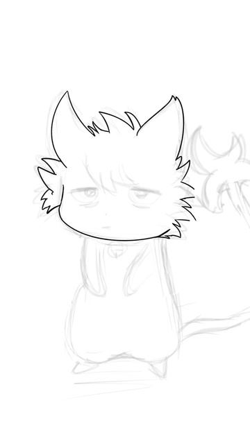 Рисую Куро #art #cat #animal #speedpaint #servamp #арт #рисунок