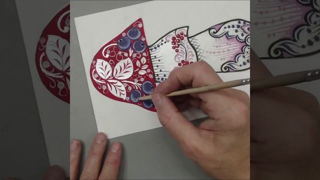 Серия уроков "Сюжеты с грибами в вологодской росписи"