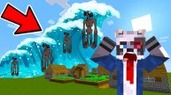 НУБ И ПРО ПРОТИВ ЦУНАМИ ИЗ СИРЕНОГОЛОВЫЙ В МАЙНКРАФТ КАК ВЫЖИТЬ НУБУ MINECRAFT ТРОЛЛИНГ МУЛЬТИК