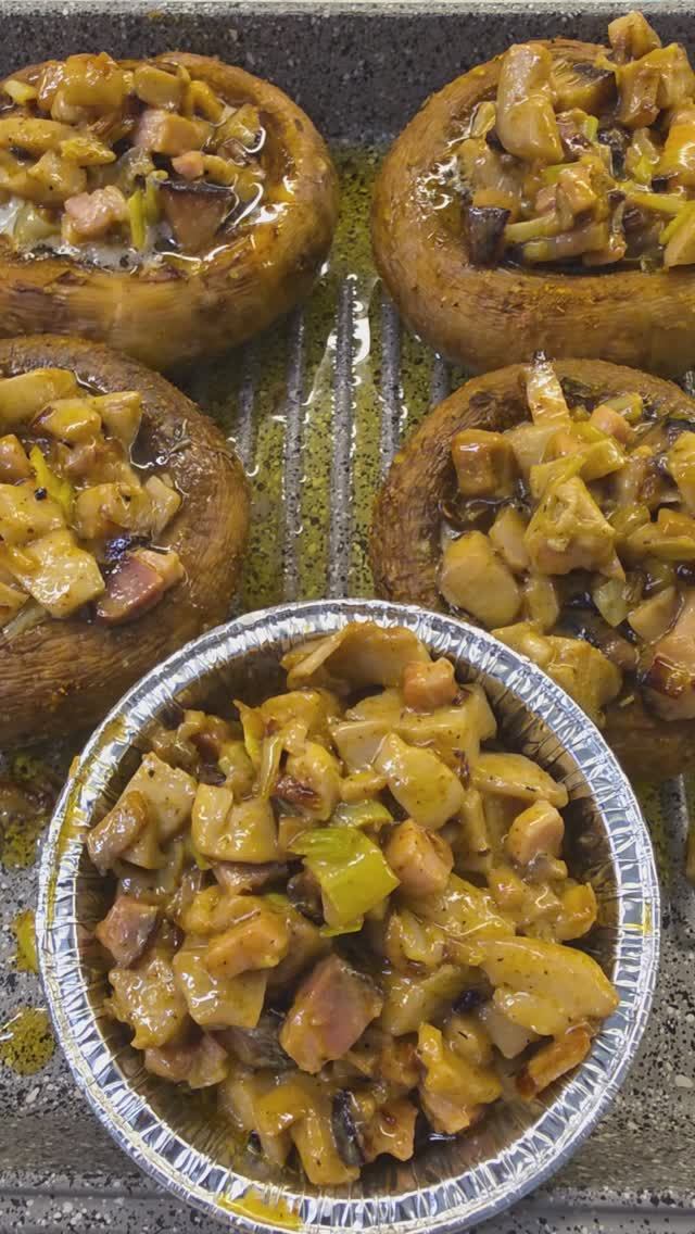 Фарширую грибочки, запекаю в духовке