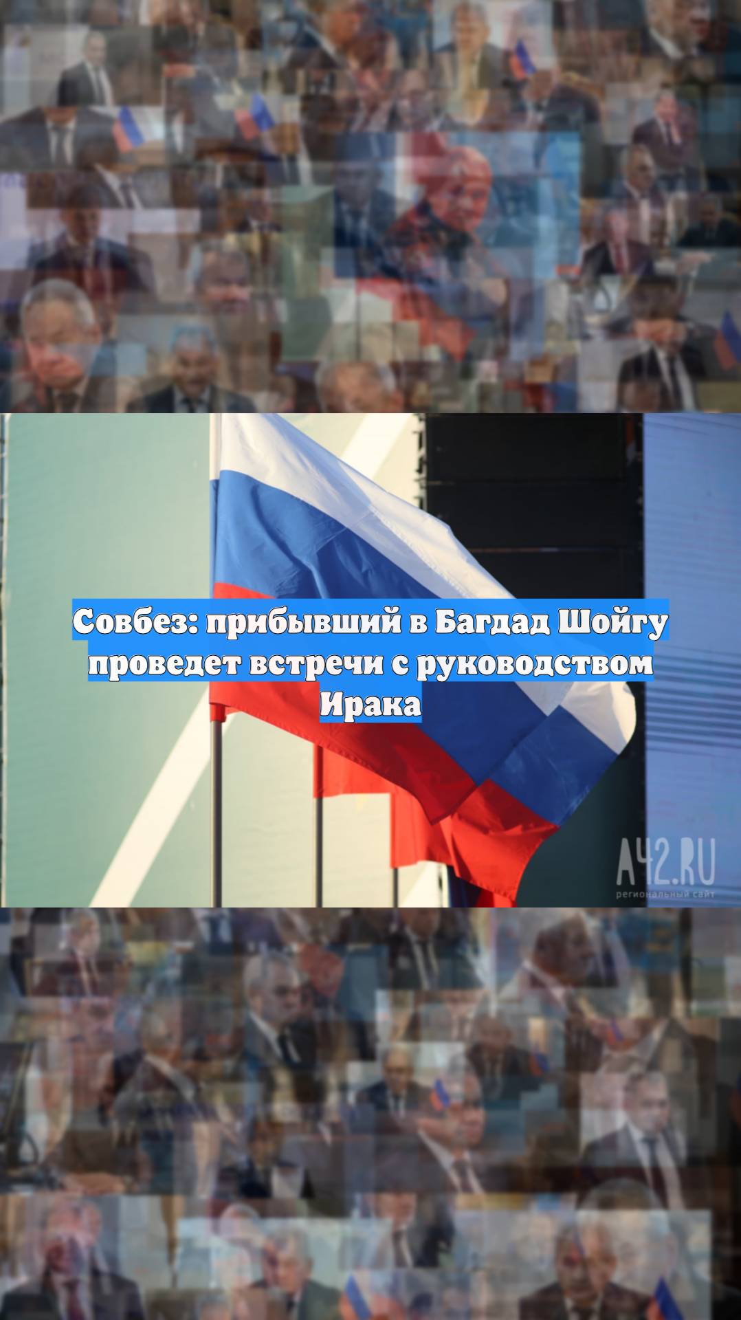 Совбез: прибывший в Багдад Шойгу проведет встречи с руководством Ирака