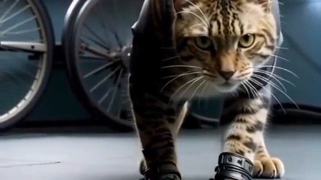 Кот боец))