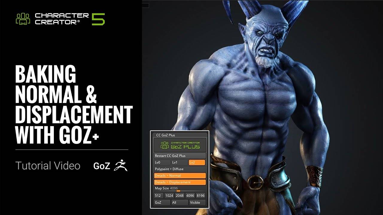 Запекание Normal и Displacement карт с GoZ+ | Работа с детализацией в Character Creator 5