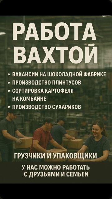 Разнообразие вакансий. Работа вахтой