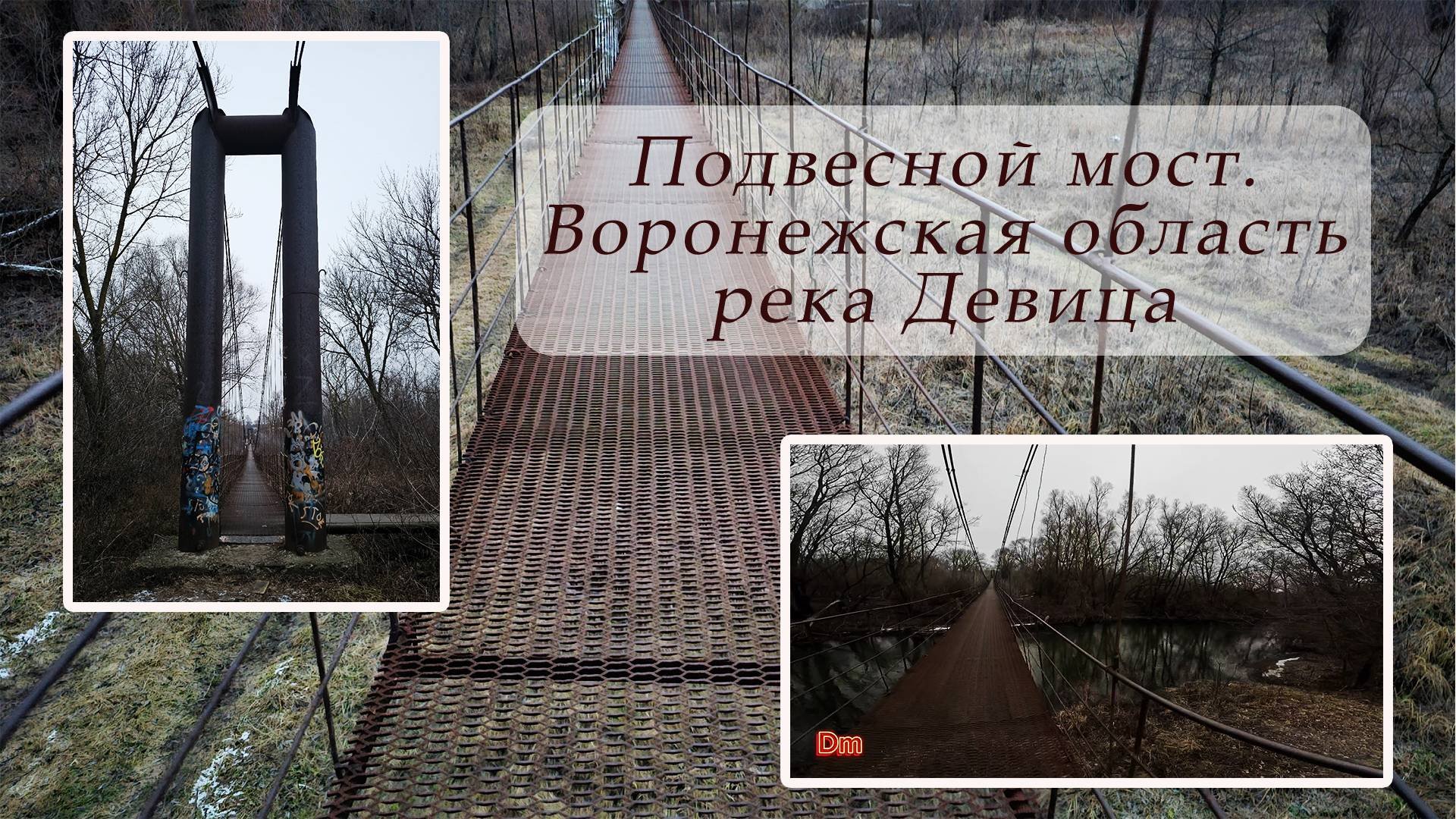 Подвесной мост. Воронежская область река Девица