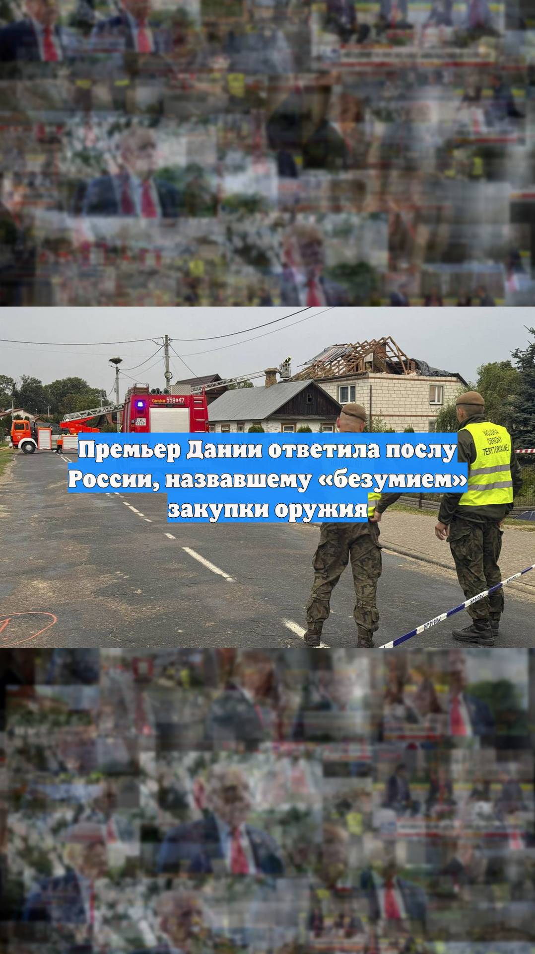 Премьер Дании ответила послу России назвавшему безумием закупки оружия