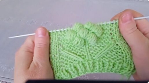 Узор "Цветок" для вязания спицами.