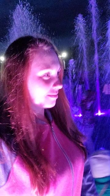 Фонтан в Минусинске вечером