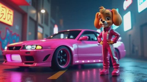 Щенячий патруль, Скай, Маршал, Эверест, Гончик, Крепышь и Зума стали гонщиками . Песенка для детей