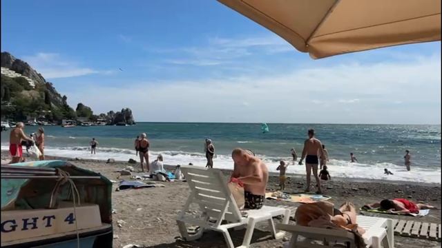 Гурзуф пгт. Улочки. Набережная. Море и пляж. 07.09.2025. Крым. Crimea. Yalta. Gurzuf.