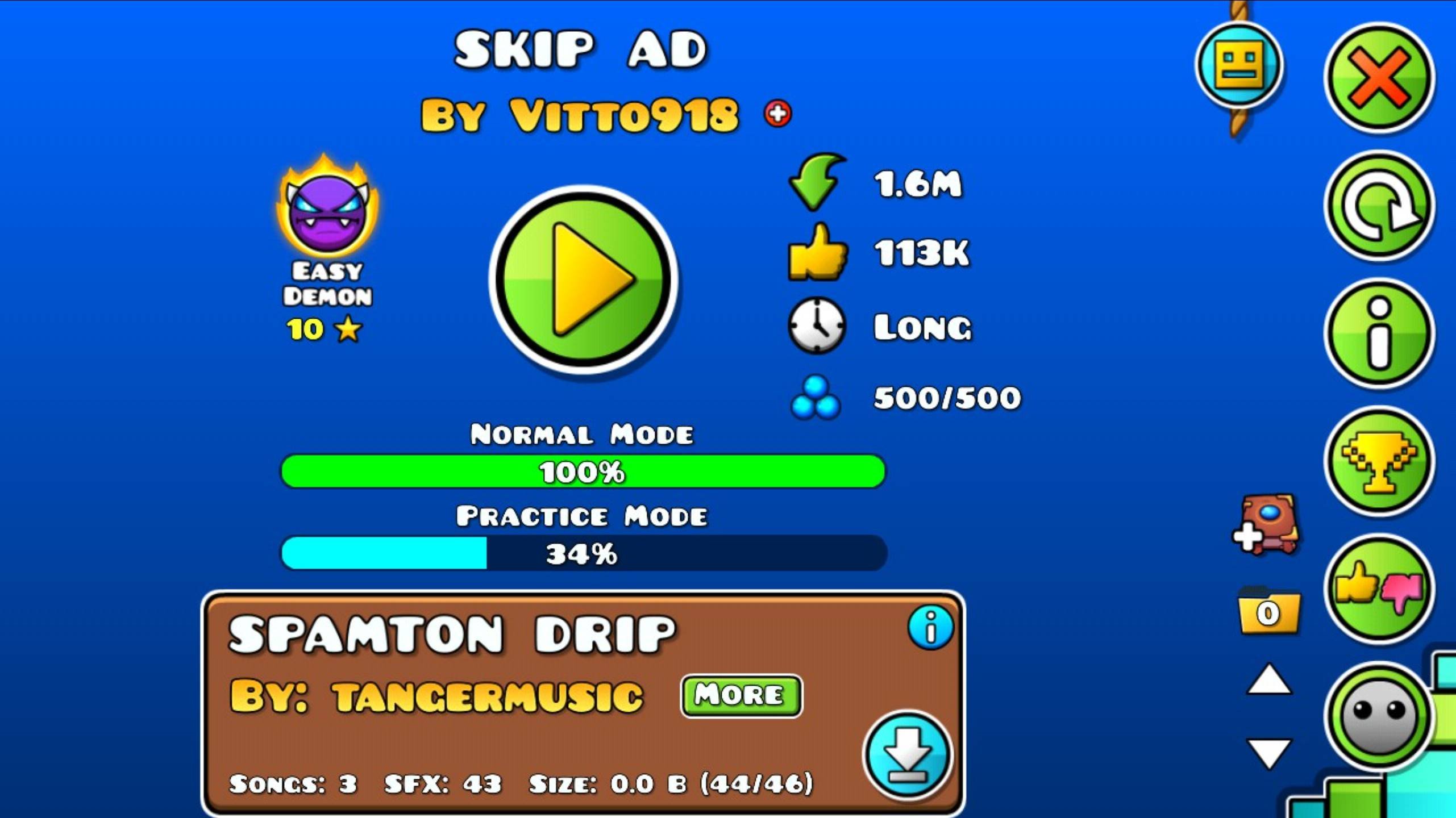 Начало проверки моей менталки! Skip Ad в Geometry Dash!