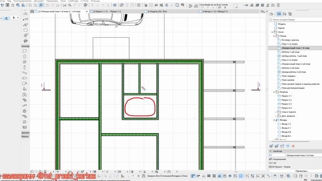 Построение перекрытия, кровли, определение высоты второго света. Часть 3