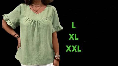 Плиссированная блузка для прекрасных женщин в 3 размерах L, XL, XXL🥰